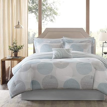 Amazon Com Kup 9 Pc Aqua Beautiful Comforter Set Full