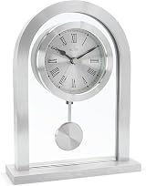Acctim Bathgate Glass Pendulum Mantel Clock Silver view 6