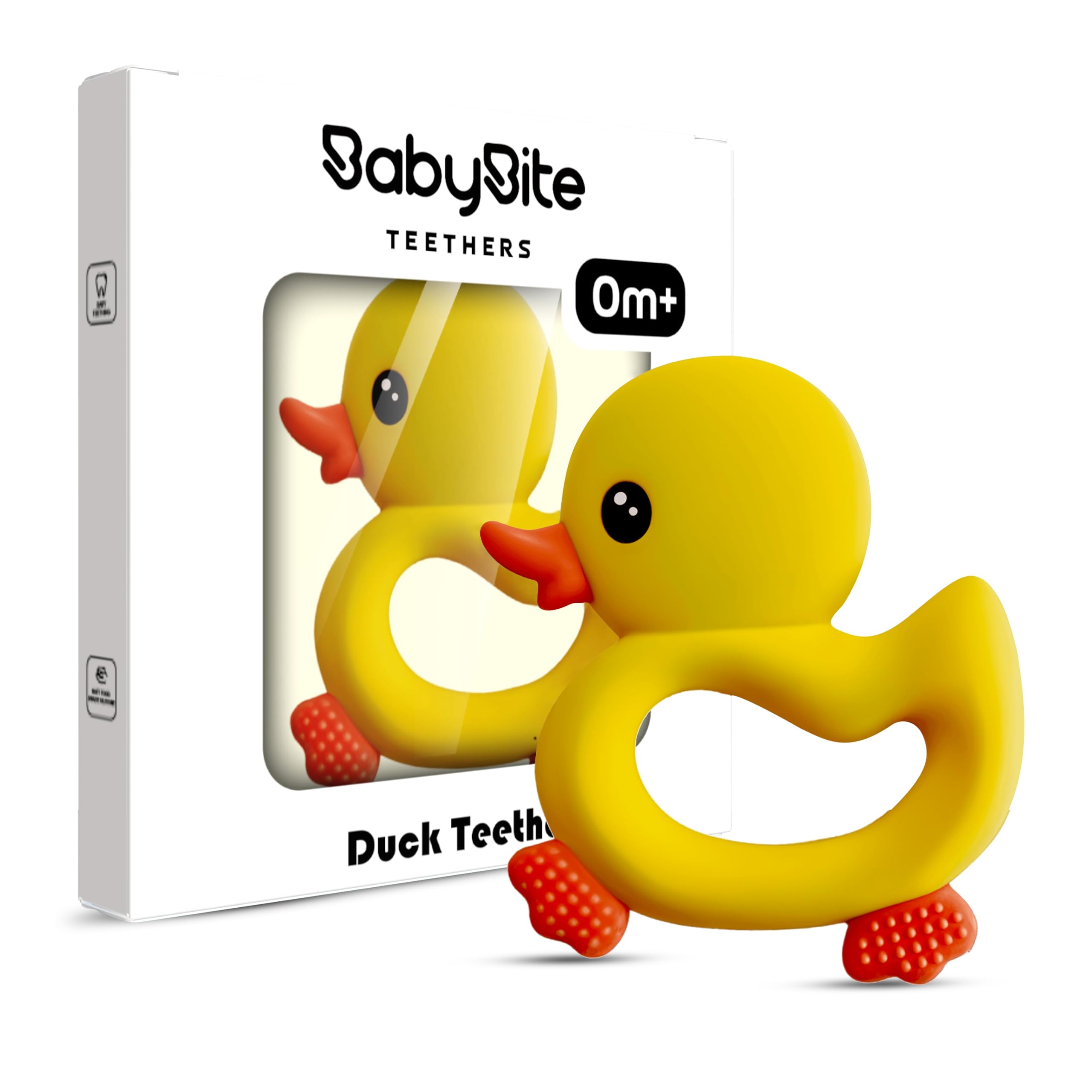 Photo 1 of [BabyBite] Baby Teething Toys Cute Duck Teether for Sensory and Developmental Play for Baby and Toddler 100% BPA Free Food Grade Silicone (Yellow)
