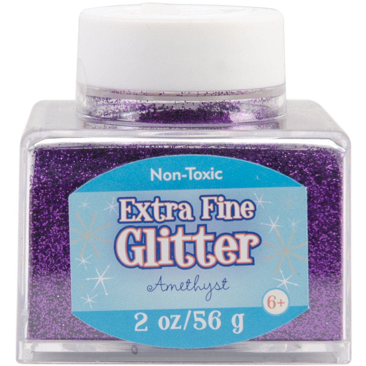 Sulyn Extra Fine Amethyst Purple Glitter Stacker Jar, 2 ounces, Non-Toxic, Stackable and Reusable Jar, Multiple Slot Openings for Easy Dispensing and Mess Reduction, Purple Glitter, SUL50866