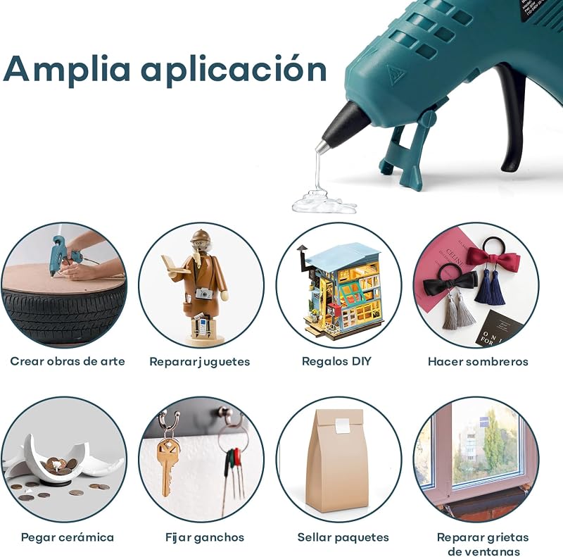 Pistola de Silicona Caliente 50W Reparación rápida con 80 barras