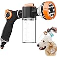 Upgraded Dog Wash Hose Attachment, 8-in-1 Mode Dog Shampoo Sprayer with 3.5oz 100cc Soap Dispenser, for Pet Washing Irrigated Lawn Patio Car Cleaning