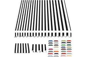 Retractable Patio Awning Replacement Fabric 5/7/8/10/13/14/15/18/20/23ft Sun Shade Shelter Replacement Fabric Top Cover Weath