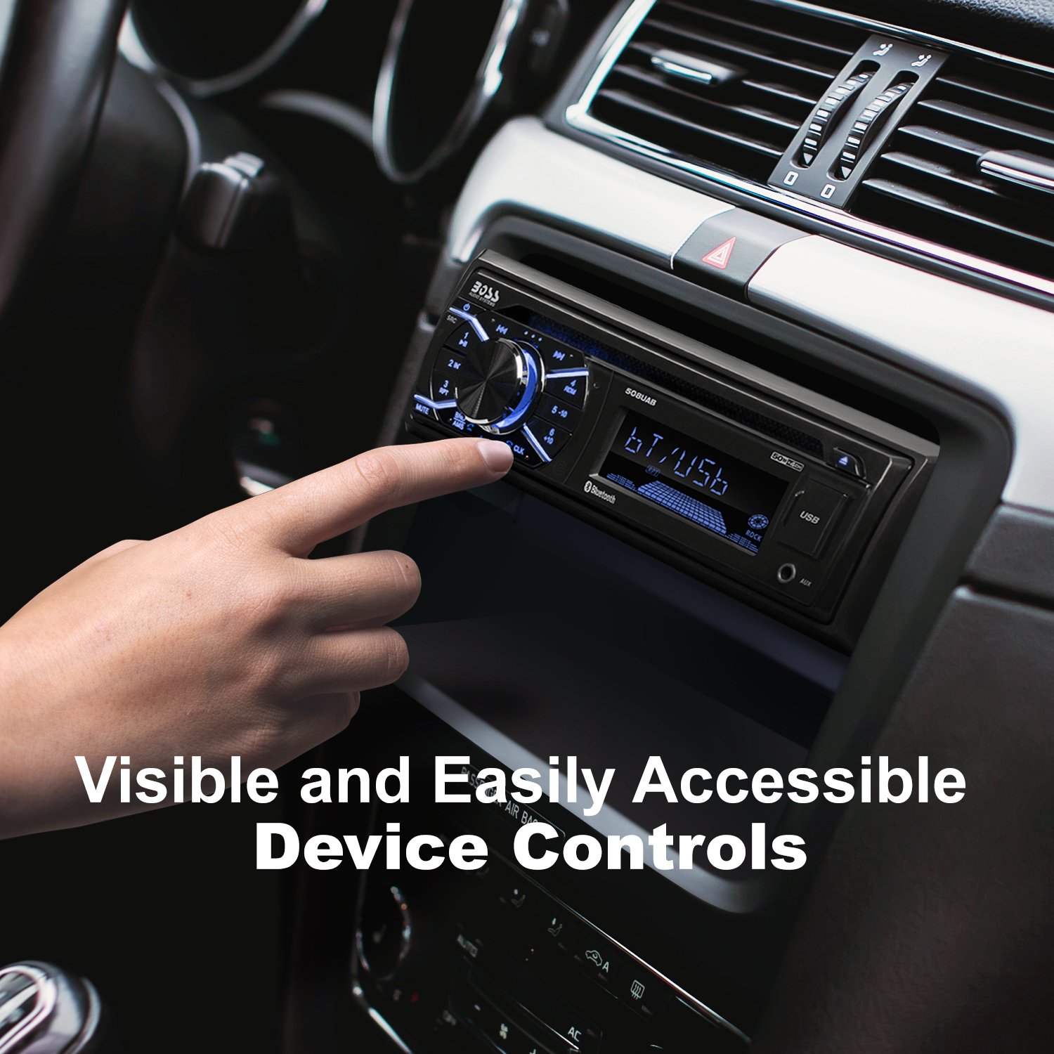 Amazon.com: BOSS Audio 508UAB Multimedia Car Stereo – Single Din, Bluetooth  Audio and Hands-Free Calling, Built-in Microphone, CD, MP3, USB, AUX Input,  ...