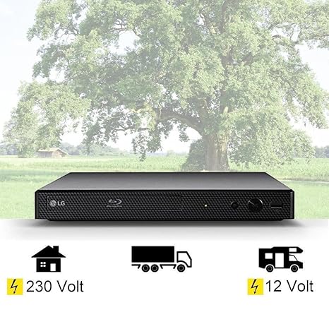 DVD Mini Blu-ray-Player mit HDMI, USB, 12Volt + 230 Volt Wohnmobil, Boot, LKW etc.