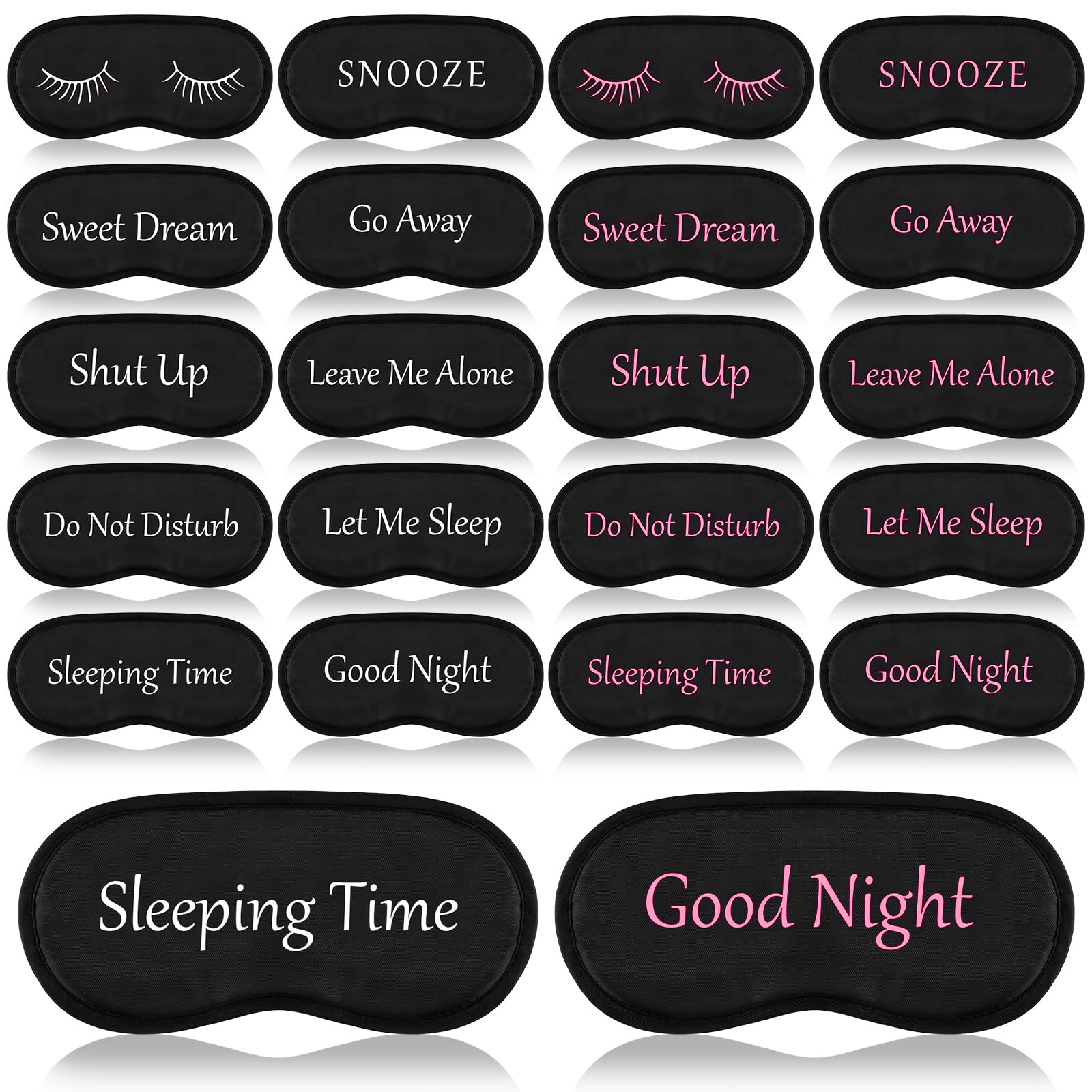 Photo 1 of Eurzom 20 Pieces Funny Eye Sleeping Mask Bulk with Adjustable Strap Blackout Eye Sleep Mask for Night Blindfold Cover for Women Men (Cute Black)