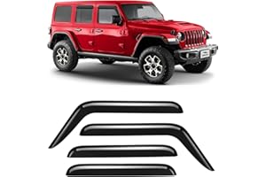 Voron Glass Tape-on Extra Durable Rain Guards for Jeep Wrangler 2018-2026 JL/Jeep Gladiator 2020-2026, Window Deflectors, Ven