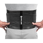 MUELLER Sports Medicine 4-in-1 Lumbar Back Brace with Hot/Cold Pack, Ideal for Upper and Lower Back Pain, Relief & Support for Men and Women, Strains, Sciatica, Scoliosis, Black, One Size