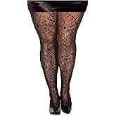 Costume Adventure Spiderweb Plus Size Witch Tights Gothic Witch Pantyhose Goth Halloween Tights For Women Spider Web Pantyhose - Plus Size