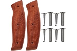 CORHAD Kitchen Knife Handle Replacement Grip with Hole, Red Pearwood Solid Wood Cutter Handle for Home