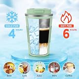 KETIEE Travel Mug 380ml Insulated Leakproof Stainless Steel Ice Green view 5