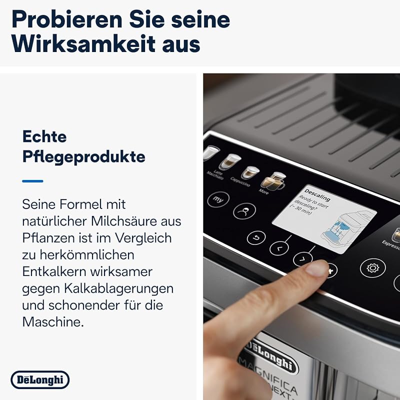 EcoDecalk SER3018 Entkalker | Universal Kalklöser für 5 Entkalkungsvorgänge | Für Kaffeemaschinen & Kaffeevollautomaten | Enthält nur natürliche Rohstoffe pflanzlichen Ursprungs | 500 ml