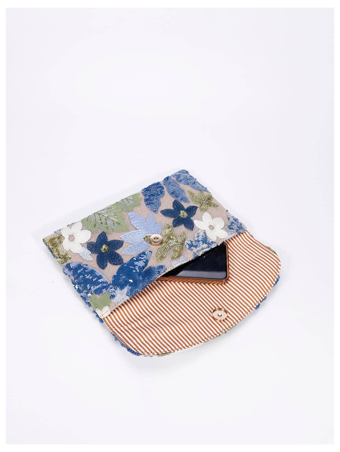 Verdusa Women's Floral Embroidery Sequin Evening Beaded Clutch Bags Party Purses