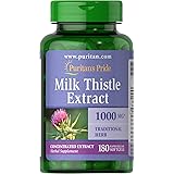 Puritans Pride Milk Thistle 4:1 Extract 1000 Mg (Silymarin) Softgels, 180 Count