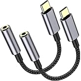 2 Pack USB C to 3.5mm Headphone Jack Adapter &ndash; Aux to USB C HiFi Audio Dongle, Type C to Aux Female Cable Cord Compatible with iPhone 18 Pro Max/18 Pro/Duo/17/16/15, Samsung S26/S25/S24/S23, Pixel
