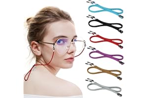 FUNCYboo Eyeglass Strap, 6 Pcs Sunglasses Lanyard Adjustable Eyewear Retainers Anti Slip Glasses Chains for Women Men Kids Sp