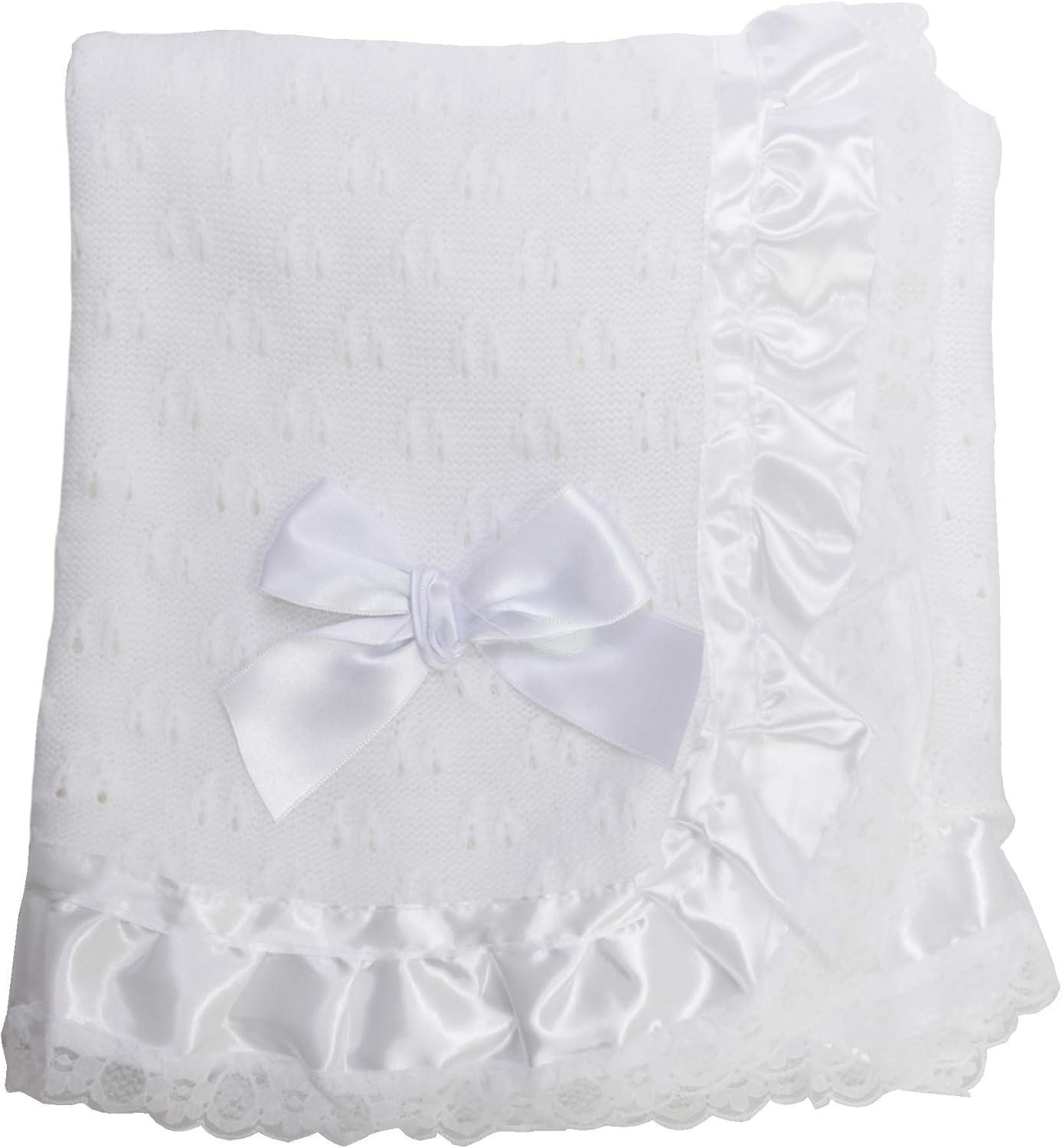 ivory christening shawl