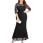 Plus Size Wedding Dress for Bride - Formal Evening Gown Party Lace Mermaid Dresses