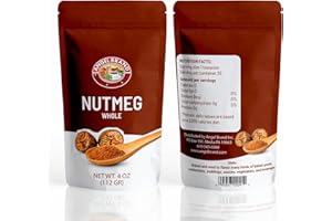Angel Brand Whole Nutmeg 4 oz Pouch – Premium Nutmeg Spice for Baking, Cooking, Desserts, and Spice Blends.