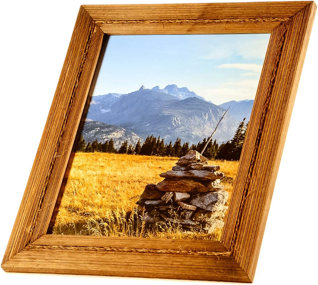 Above & Beyond Rustic Barnwood Styled Frame w/Rope Accent (11x14, Complete)