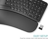 Arteck Split Ergonomic Keyboard with Cushioned Wrist Rest, 2.4G Wireless view 2