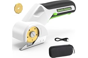 EXPEDMAN 2025 NEW 4V Cordless Electric Scissors Tools, Cardboard Cutter with 2 Titanium Blade Accessories, Safety Lock, Rotary Cutter for Cardboard,Gifts for Men&Women - Glossy White