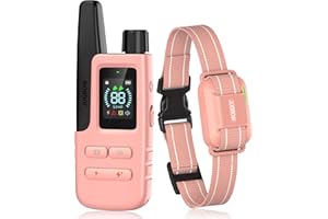 Jugbow Dog Shock Collar - 4200FT Dog Training Collar with Remote for 5-120lbs Small Medium Large Dogs, IPX8 Waterproof E Collar with 4 Training Modes, Security Lock, Rechargeable Shock Collar Pink