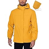 COOFANDY Men's Rain Jacket Waterproof With Hood Lightweight Packable Shell Raincoat Windbreaker For Cycling Golf Travel