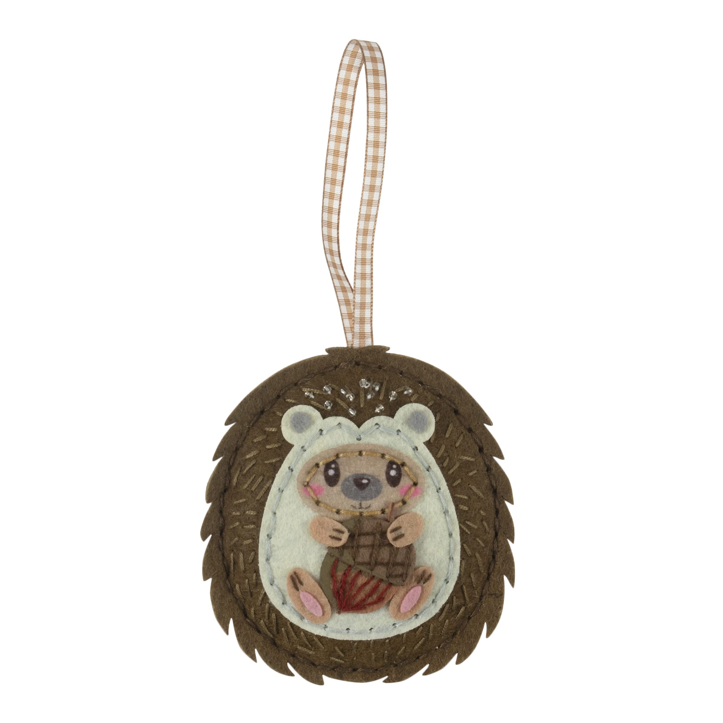 Trimits Christmas Felt Decoration Kits, 12 x 10cm, Hedgehog, GCK205