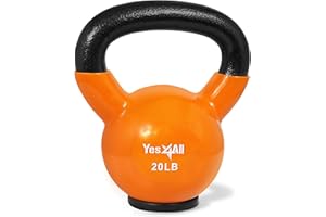 Yes4All Kettlebells Rubber Base, Kettlebell Set for Women, Strength Training Kettlebells Weights (10-65 lbs)