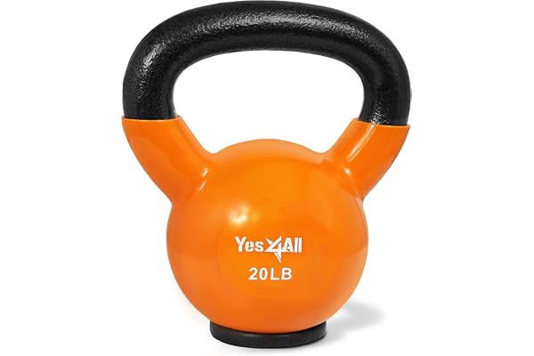 Yes4All Kettlebells Rubber Base, Kettlebell Set for Women, Strength Training Kettlebells Weights (10-65 lbs)