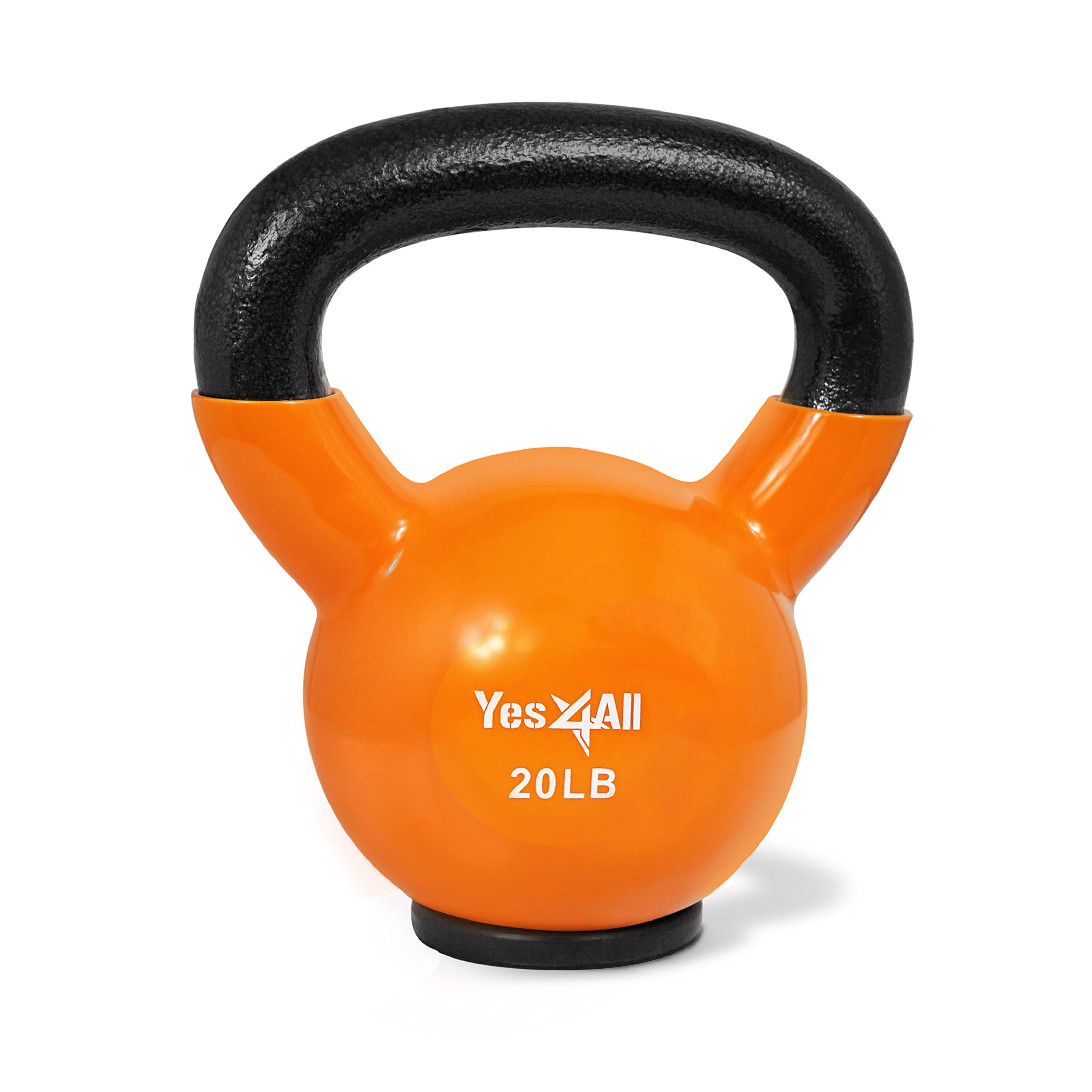 Yes4All Kettlebells Weights Cast Iron Rubber Base For Home Gym and Strength Training, Workout Equipment For Dumbbell Exercise Image