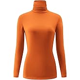 Kindcall Casual Turtleneck Tops Lightweight Long Sleeve Soft Thermal Shirts for Women