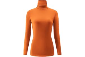 Kindcall Casual Turtleneck Tops Lightweight Long Sleeve Soft Thermal Shirts for Women