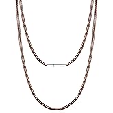 Black Brown Braided Leather 2MM/3MM Necklace Cord for Men Women with Stainless Steel Clasp, Waterproof Woven Wax Rope Chain for Pendant with Delicate Gift （16 18 20 22 inches）