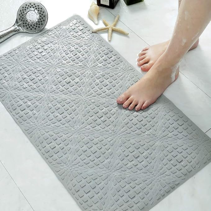 Bathroom Carpet Non Slip, Bathroom Mat Grey Rubber Material With Non