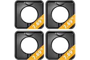 Drip Pans for Gas Stove,Reusable Black Drip Pans,Square Burner Covers BN24,SGP-400,Gas Burner Liner Covers,Gas Range Drip Pan Made of Porcelain-4packs by MIFLUS