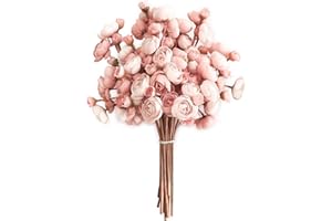 Floroom Ranunculus Artificial Flowers 18 Pcs Dusty Rose Faux Silk Mini Ranunculus Bulk Fake Wedding Filler Flowers for DIY Bouquets, Centerpieces, Bridal Shower Decorations & Arrangements