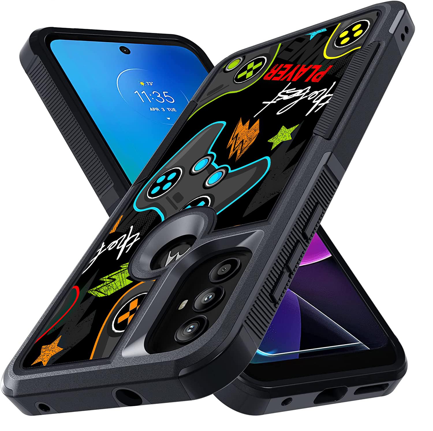 Candykisscase for Motorola G Power, The Best Player Video Game Pattern Shock-Absorption Hard PC and Inner Silicone Hybrid Dual Layer Armor Defender Case for Moto G Stylus 5G (Moto G Power 5G 2022)