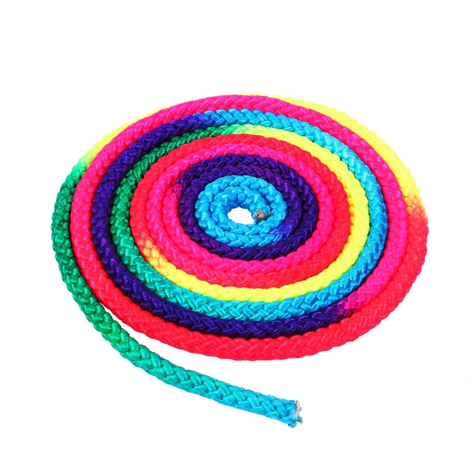 Rainbows Color Rhythmic Gymnastics Rope Solid Competition Arts Training Rope for Professional Competition Home Fitness Kids Playing