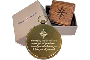 STANLEY LONDON Engraved Compass for Son, Grandson | Personalized Baptism Gifts for Boys | Graduation Gift for Him
