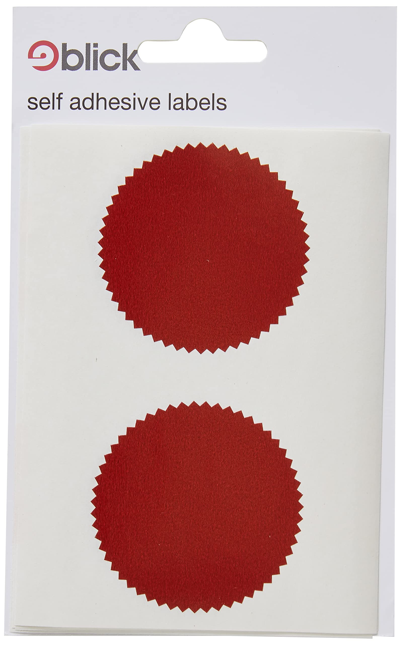 Blick Labels, Red, Self Adhesive Stickers, Company Seal, 50mm, 8 Labels, for Home, Office, Family, School, Letters