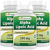 Best Naturals Alpha Lipoic Acid 200 Mg 120 Capsules (120 Count (Pack of 3))