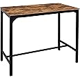 MUPATER 47'' Bar Table, Industrial Dining Table,High Top Table for 4,Tall Counter Height Pub Table for Dining Room, Kitchen or Living Room, 47.2''L x 23.6''W x 41.7''H, Rustic Brown
