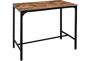 MUPATER 47'' High Bar Table Industrial Dining Table, Tall Counter Height Pub Table for Dining Room, Kitchen or Living Room, 47.2''L x 23.6''W x 41.7''H, Rustic Brown