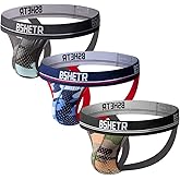 BSHETR Men's Jockstraps Athletic Supporters 4-Pack Cotton Work Out Underwear