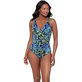 Miraclesuit Women's Swimwear Oceanus Tummy Control V-Neckline Soft Cup One Piece Swimsuit