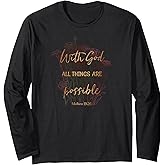 Christian Bible Verse Long Sleeve Shirt for Women and Girls Long Sleeve T-Shirt