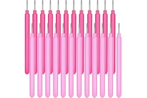 Ashmacdo 24 Pcs Paper Quilling Tools Slotted Curling Pens Paper Flower Rolling Tools for DIY Quilled Creations Card Making Art Crafts Handmade Scrapbooking Supplies (Light Pink,Pink)