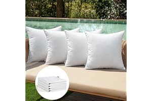 MIULEE Pack of 4 Decorative Outdoor Pillow Covers Waterproof Square Garden Cushion Cases PU Coating Throw Pillow Cover Shell for Tent Park Couch 20x20 Inch White